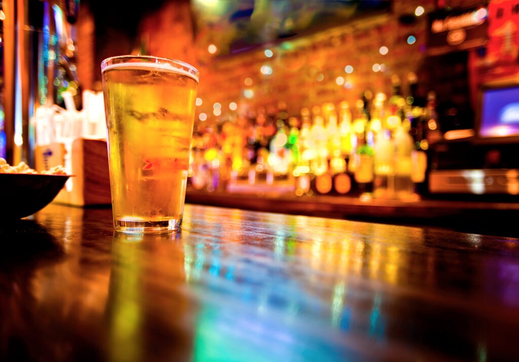 Beer on bar